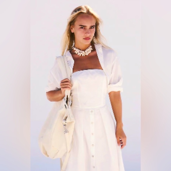 FP Movement by Free People Dresses & Skirts - Free people Isley two piece white long sleeve midi button NWOT Size M